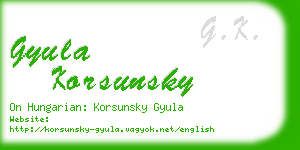 gyula korsunsky business card